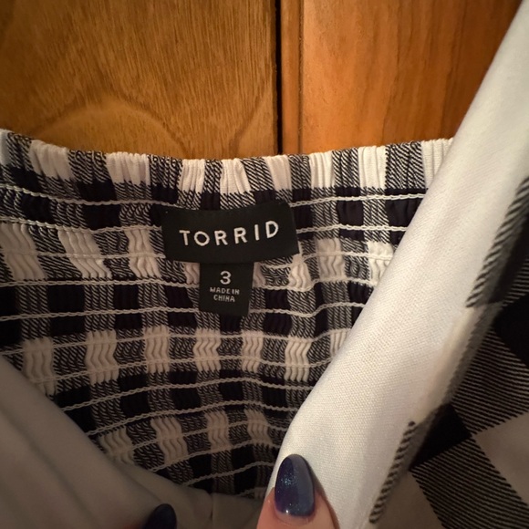 Torrid Midi Poplin Sweetheart Black and White Gingham Dress Size 3 - Picture 6 of 6